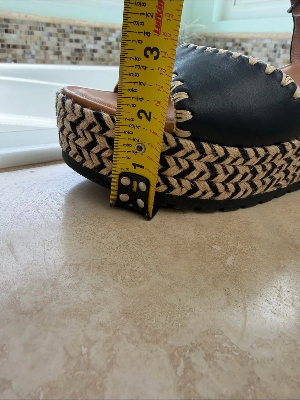 Naot Black Braided Espadrille Platform Sandals size 10